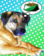 Comic dog art portrait