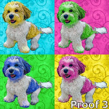 Daisy Dog pop art portrait custom art
