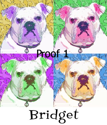 Custom Bulldog Portrait Pop Art Style