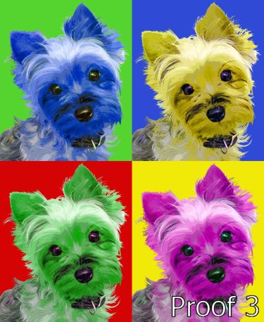 Yorkie Terrier Custom pop art portrait