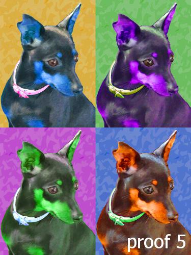 pop art dog custom portraits Miniature Pinscher