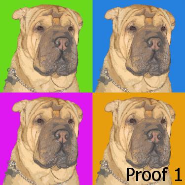 Shar Pei Custom Dog breed Portrait