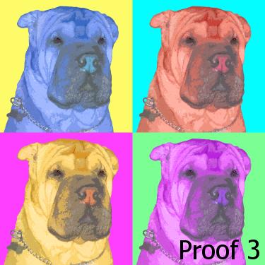 Shar Pei Dog Portrait Art