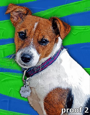 pop art pet portrait Jack russell Terrier
