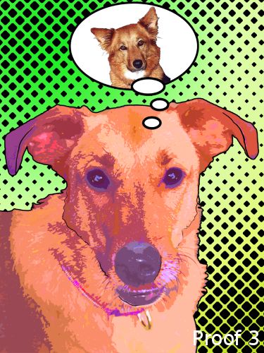 custom dog comic art 