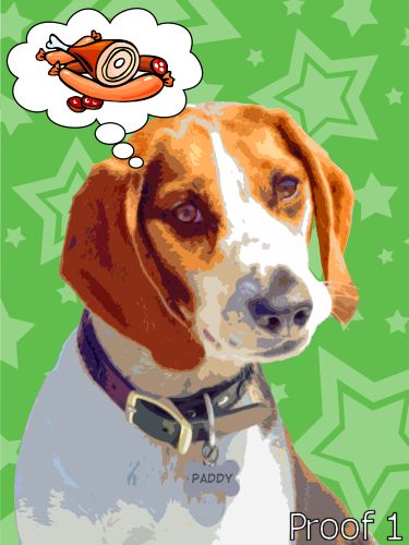 Custom Beagle Portrait Pop Art Wasrhol Style