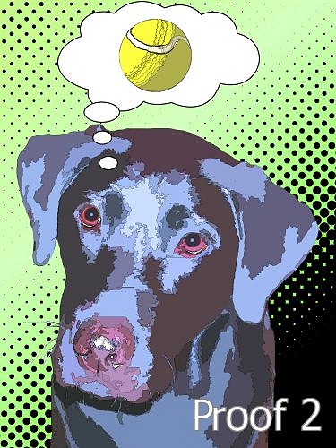 Lichtenstein style dog art