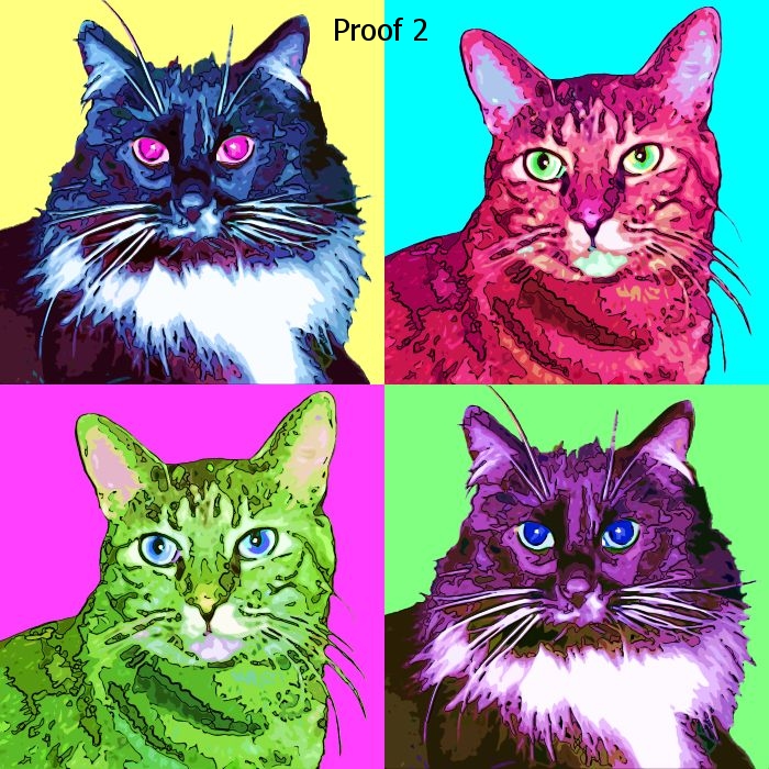 cat pop art portraits