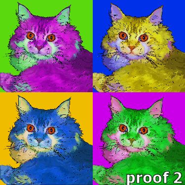 pop art pet portrait cat