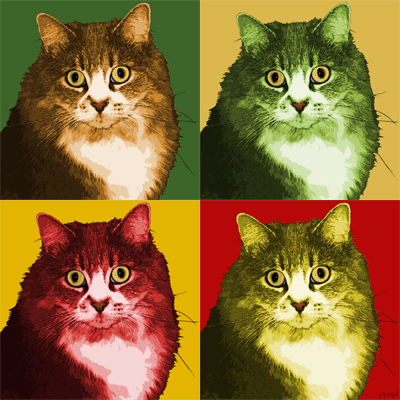 Custom Pop Art Cat Portraits