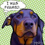 Comic Rottweiler pop art dog portrait