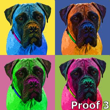 bull mastiff pop art pet portrait