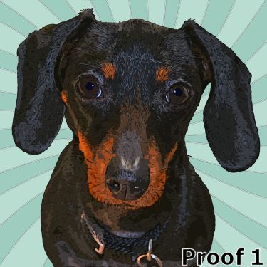 pop art pet Miniature Dachshund portrait