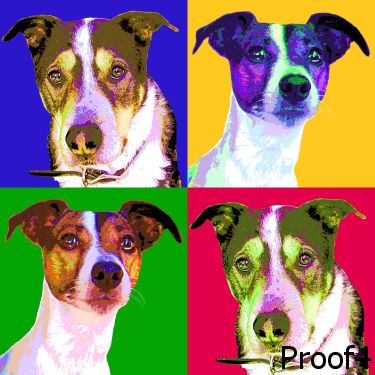 dog Warhol style art portrait