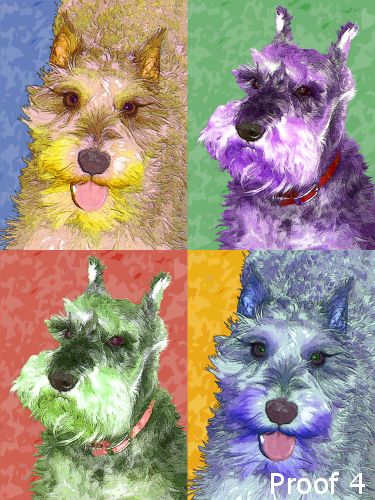 dog Warhol style art portrait