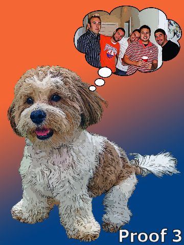 Daisy Dog pop art portrait custom comic art