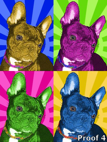 Warhol inspired french bulldog portraits