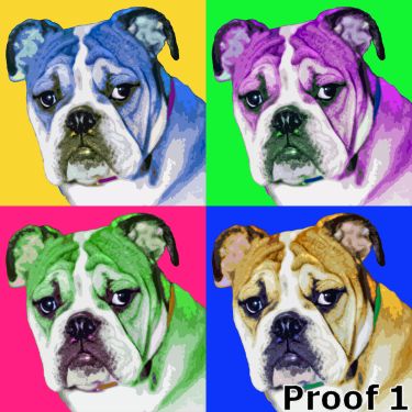 pop art pet bulldog portrait gifts