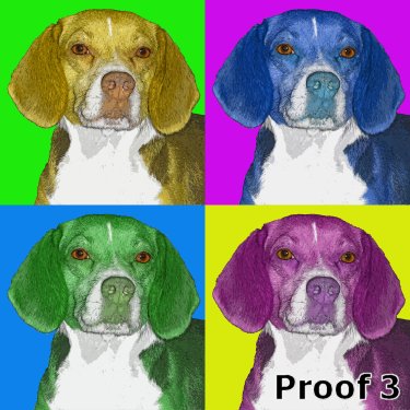 Warhol style beagle portrait Beagle