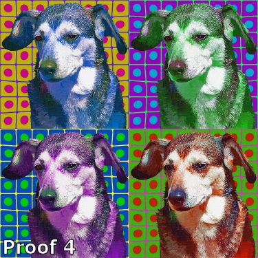 warhol inspired dog portrait