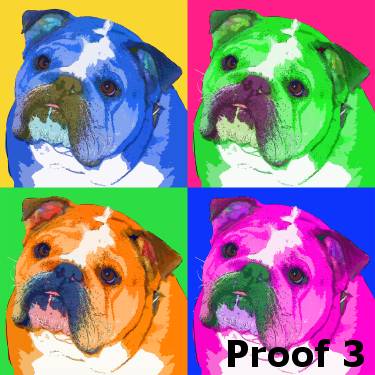 Warhol styled bulldog art