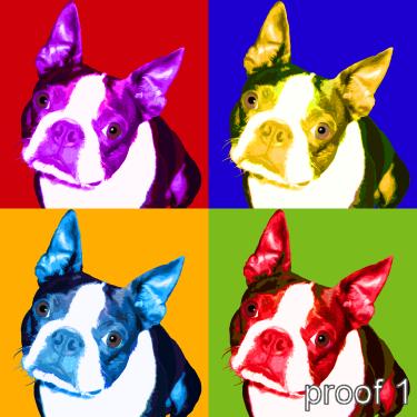 Warhol Style Boston Terrier art