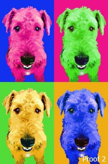 Aireadale  pop art portraits and gifts