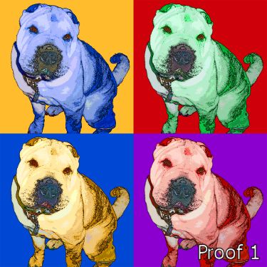 Shar Pei Custom Dog breed Portrait