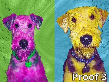 pop art dog portrait Airedale Terrier