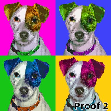 pop art pet portrait Parson Russell Terrier