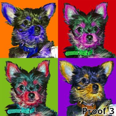 Yorkie Terrier Custom pop art portrait