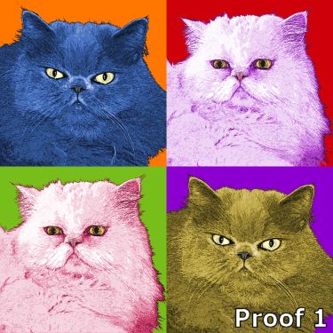 Cat custom Warhol Style Portrait