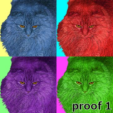 pop art cat portrait