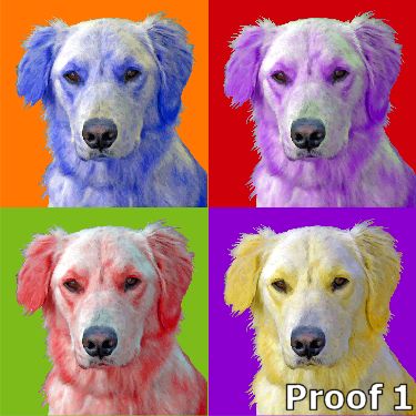 Golden Retriever Custom Warhol Style Portrait