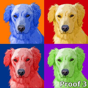 Golden Retriever pop art dog portraits and gifts