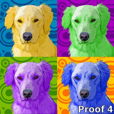 Whimsical breed specific Golden Retriever art