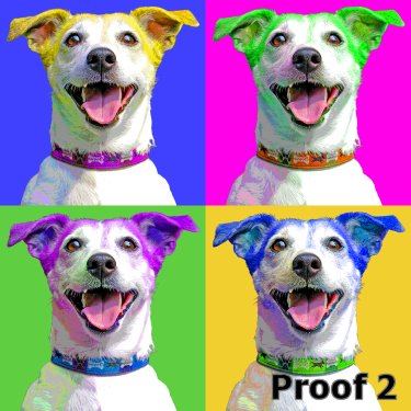 pop art pet portrait Parson Russell Terrier