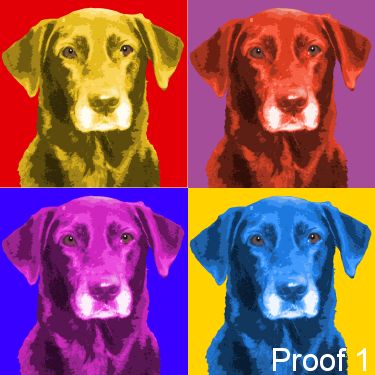 Warhol styled art from your photos custom dog art