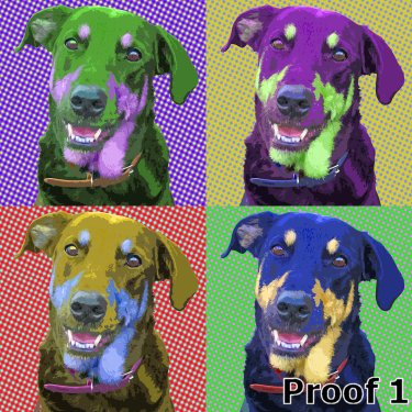 pop art portrait German Shepherd