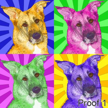 unique warhol inspired dog portraits