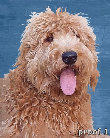 Unique Golden Doodle portraits