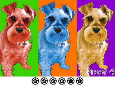Schnauzer Warhol style art portrait