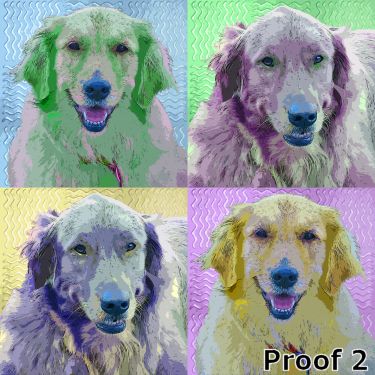 Dog art Golden Retriever pop art portraits