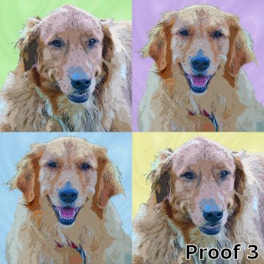 Golden Retriever pop art dog portraits and gifts