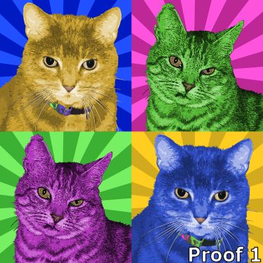 cat pop art warhol style