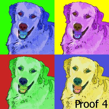 Pop Art Golden Retriever  Portrait