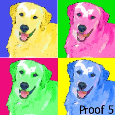 Golden Retriever Warhol Style Portrait