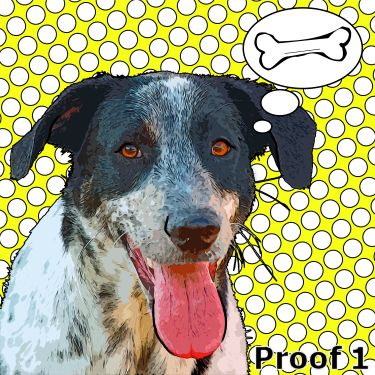 dog art pop art style