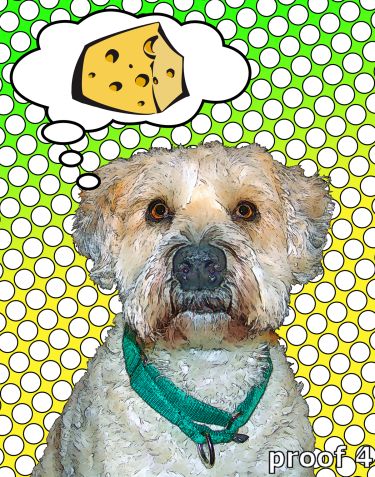 Custom Wheaten Terrier comic style art portrait