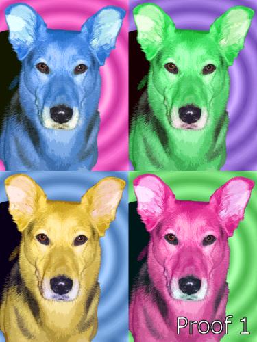 pop art portrait dog